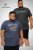 D555 ALFRED 2-Pack Brand Carrier Printed Crew Neck T-Shirts - Μακό μπλουζάκια - Aνδρικά μπλουζεσ μεγάλα μεγέθη