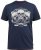 D555 COOK Trio Of Skulls Printed Crew Neck T-Shirt Slate Blue - Μακό μπλουζάκια - Aνδρικά μπλουζεσ μεγάλα μεγέθη