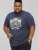 D555 COOK Trio Of Skulls Printed Crew Neck T-Shirt Slate Blue - Μακό μπλουζάκια - Aνδρικά μπλουζεσ μεγάλα μεγέθη