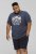 D555 COOK Trio Of Skulls Printed Crew Neck T-Shirt Slate Blue - Μακό μπλουζάκια - Aνδρικά μπλουζεσ μεγάλα μεγέθη