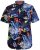 D555 TOBY Multi Colour Hawaiian AO Print Shirt - Πουκάμισα - Aνδρικά πουκαμισα μεγαλα μεγάλα μεγέθη