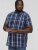 D555 HADSTOCK Check Button Down Collar S/S Shirt Navy - Πουκάμισα - Aνδρικά πουκαμισα μεγαλα μεγάλα μεγέθη