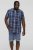 D555 HADSTOCK Check Button Down Collar S/S Shirt Navy - Πουκάμισα - Aνδρικά πουκαμισα μεγαλα μεγάλα μεγέθη
