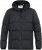 D555 DOMENIC Quilted Puffer Jacket With Half Micro Fleece Lining And Hood Black - Μπουφάν - Aνδρικά μπουφαν μεγάλα μεγέθη