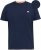 D555 SANDFORD Double Layer On Neck Ribs And Hem Waffle Textured T-Shirt Navy - Μακό μπλουζάκια - Aνδρικά μπλουζεσ μεγάλα μεγέθη