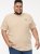 D555 SANDFORD Double Layer On Neck Ribs And Hem Waffle Textured T-Shirt Beige - Μακό μπλουζάκια - Aνδρικά μπλουζεσ μεγάλα μεγέθη