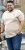 D555 SANDFORD Double Layer On Neck Ribs And Hem Waffle Textured T-Shirt Beige - Μακό μπλουζάκια - Aνδρικά μπλουζεσ μεγάλα μεγέθη