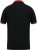 D555 CHESTER Pique Polo With Red Collar With Tipping Detail And Chest Embroidery Black - Πόλο μπλουζάκια - Aνδρικά μπλουζακια πολο μεγάλα μεγέθη