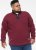 D555 HIRALDO Quarter Neck Pique Fleece Sweatshirt With Chest Embroidery Red - φούτερ/Φούτερ με κουκούλα - φούτερ/Φούτερ με κουκούλα ανδρικά μεγάλα μεγέθη 