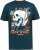 D555 NEAL Skull With Flames Printed Crew Neck T-Shirt Navy/Blue Twist - Μακό μπλουζάκια - Aνδρικά μπλουζεσ μεγάλα μεγέθη