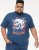 D555 NEAL Skull With Flames Printed Crew Neck T-Shirt Navy/Blue Twist - Μακό μπλουζάκια - Aνδρικά μπλουζεσ μεγάλα μεγέθη