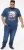 D555 NEAL Skull With Flames Printed Crew Neck T-Shirt Navy/Blue Twist - Μακό μπλουζάκια - Aνδρικά μπλουζεσ μεγάλα μεγέθη