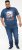 D555 NEAL Skull With Flames Printed Crew Neck T-Shirt Navy/Blue Twist - Μακό μπλουζάκια - Aνδρικά μπλουζεσ μεγάλα μεγέθη