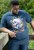 D555 NEAL Skull With Flames Printed Crew Neck T-Shirt Navy/Blue Twist - Μακό μπλουζάκια - Aνδρικά μπλουζεσ μεγάλα μεγέθη