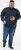 D555 SWANN Quarter Neck Sweatshirt With Quilted Top Panel Navy - φούτερ/Φούτερ με κουκούλα - φούτερ/Φούτερ με κουκούλα ανδρικά μεγάλα μεγέθη 