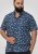 D555 Hartlepool Short Sleeve Vintage Car AOP Stretch Shirt Blue - Πουκάμισα - Aνδρικά πουκαμισα μεγαλα μεγάλα μεγέθη