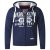 D555 Thurston Full Zip Hoodie Navy - φούτερ/Φούτερ με κουκούλα - φούτερ/Φούτερ με κουκούλα ανδρικά μεγάλα μεγέθη 