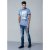 D555 Howie Fine Stripe T-shirt Blue - Μακό μπλουζάκια - Aνδρικά μπλουζεσ μεγάλα μεγέθη