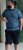 D555 Woolwich AOP Polo Shirt With Ribbed Collar Blue - Πόλο μπλουζάκια - Aνδρικά μπλουζακια πολο μεγάλα μεγέθη