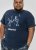 D555 Cameron Official Terminator Printed Crew Neck T-Shirt Dark Navy - Μακό μπλουζάκια - Aνδρικά μπλουζεσ μεγάλα μεγέθη