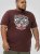 D555 Loughborough Official Gas Monkey Crew Neck T-Shirt Burgundy Black Twist - Μακό μπλουζάκια - Aνδρικά μπλουζεσ μεγάλα μεγέθη