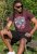 D555 Loughborough Official Gas Monkey Crew Neck T-Shirt Burgundy Black Twist - Μακό μπλουζάκια - Aνδρικά μπλουζεσ μεγάλα μεγέθη