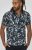 D555 Halifax AOP Hawaiian Print Short Sleeve Polo Blue - Μακό μπλουζάκια - Aνδρικά μπλουζεσ μεγάλα μεγέθη