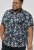 D555 Halifax AOP Hawaiian Print Short Sleeve Polo Blue - Μακό μπλουζάκια - Aνδρικά μπλουζεσ μεγάλα μεγέθη