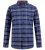 D555 Shrewsbury Long Sleeve with Chest Pocket Blue/Navy Check - Πουκάμισα - Aνδρικά πουκαμισα μεγαλα μεγάλα μεγέθη