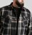 D555 Falkirk Long Sleeve Heavy Shacket Overshirt Black/Grey TALL SIZES - Πουκάμισα - Aνδρικά πουκαμισα μεγαλα μεγάλα μεγέθη