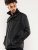 D555 Fargo Five Pocket Jacket With Ribbed Neck and Inner Quilting Black - Μπουφάν - Aνδρικά μπουφαν μεγάλα μεγέθη