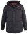 D555 Lonsdale Parka Style Jacket With Embroidery Patch On Sleeve Black - Μπουφάν - Aνδρικά μπουφαν μεγάλα μεγέθη