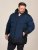 D555 Hank Ripstop Contrast Panelled Padded Hooded Jacket Μπλε μαρέν - Μπουφάν - Aνδρικά μπουφαν μεγάλα μεγέθη
