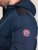 D555 Hank Ripstop Contrast Panelled Padded Hooded Jacket Μπλε μαρέν - Μπουφάν - Aνδρικά μπουφαν μεγάλα μεγέθη