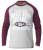 D555 KELTON Long Sleeve Raglan T-Shirt Grey/Burgundy - Μακό μπλουζάκια - Aνδρικά μπλουζεσ μεγάλα μεγέθη