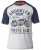 D555 HIRALDO T-Shirt Grey/Navy - Μακό μπλουζάκια - Aνδρικά μπλουζεσ μεγάλα μεγέθη