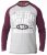 D555 KELTON Long Sleeve Raglan T-Shirt Grey/Burgundy - Μακό μπλουζάκια - Aνδρικά μπλουζεσ μεγάλα μεγέθη