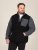 D555 Daly Quarter Zip Fleece Sweatshirt Μαύρο/Γκρι - φούτερ/Φούτερ με κουκούλα - φούτερ/Φούτερ με κουκούλα ανδρικά μεγάλα μεγέθη 