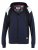 D555 Silverton Contrast Panneled Hoodie Navy - φούτερ/Φούτερ με κουκούλα - φούτερ/Φούτερ με κουκούλα ανδρικά μεγάλα μεγέθη 