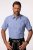JP1880 Short Sleeve Check Print Traditional Shirt Blue - Πουκάμισα - Aνδρικά πουκαμισα μεγαλα μεγάλα μεγέθη