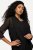 Ulla Popken 817211 Oversized σιφόν μπουφάν με γιακά σάλι Μαύρο - Μπουφάν - Γυναικεία μπουφάν μεγάλα μεγέθη