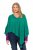 Ulla Popken Knit Pointed Hem Poncho Emerald Green - φούτερ/Φούτερ με κουκούλα - 