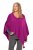 Ulla Popken Knit Pointed Hem Poncho Berry - φούτερ/Φούτερ με κουκούλα - 