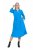 Ulla Popken 831004 Μίντι φόρεμα με μακριά μανίκια και V λαιμόκοψη Μπλε ρουά - Μίντι φορέματα - Γυναικεία Midi Φορέματα σε Μεγάλα Μεγέθη