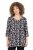 Ulla Popken Snowflake Print 3/4 Sleeve A-Line Tee Black - Τυπωμένα T-shirts για γυναίκες - 