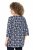 Ulla Popken Snowflake Print 3/4 Sleeve A-Line Tee Navy - Τυπωμένα T-shirts για γυναίκες - 