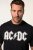 JP1880 AC/DC Classic Logo Band T-Shirt Black - Μακό μπλουζάκια - Aνδρικά μπλουζεσ μεγάλα μεγέθη
