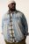 STHUGE 837222 Τζιν μπουφάν με τσέπες στο στήθος Γαλάζιο - Μπουφάν - Aνδρικά μπουφαν μεγάλα μεγέθη