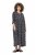 Ulla Popken 839518 Φόρεμα με animal print και μανίκια 3/4 Ανθρακί - Μάξι φορέματα - Maxi Φορέματα σε Μεγάλα Μεγέθη