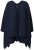 Ulla Popken 841117 Πλεκτό oversized πόντσο με στρας Σκούρο μπλε - Πόντσο και κάπες - 